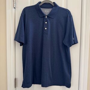 Brooks Brothers Supima Cotton Polo Shirt Mens Lg Blue Performance Preppy Golf